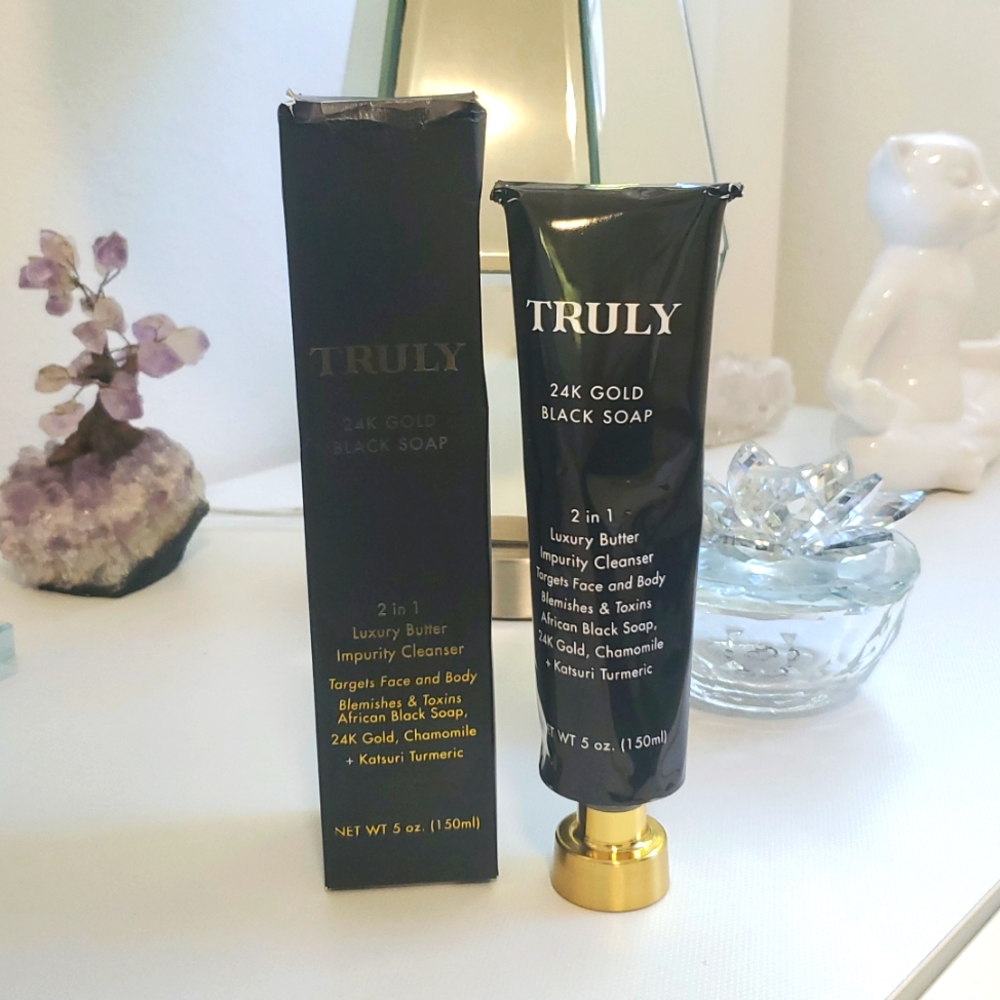 NIB TRULY 24k Gold Black soap 2 in 1 Luxury Butter Impurity Cleanser 5 oz